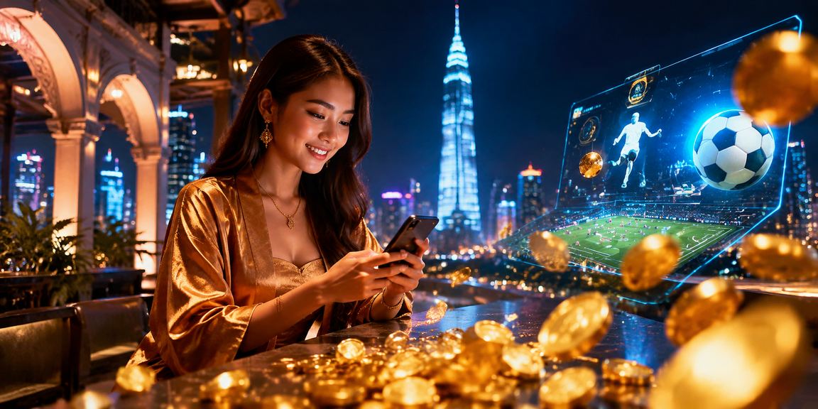 Pemain Malaysia menyemak tip pertaruhan bola sepak di Kuala Lumpur menggunakan telefon pintar